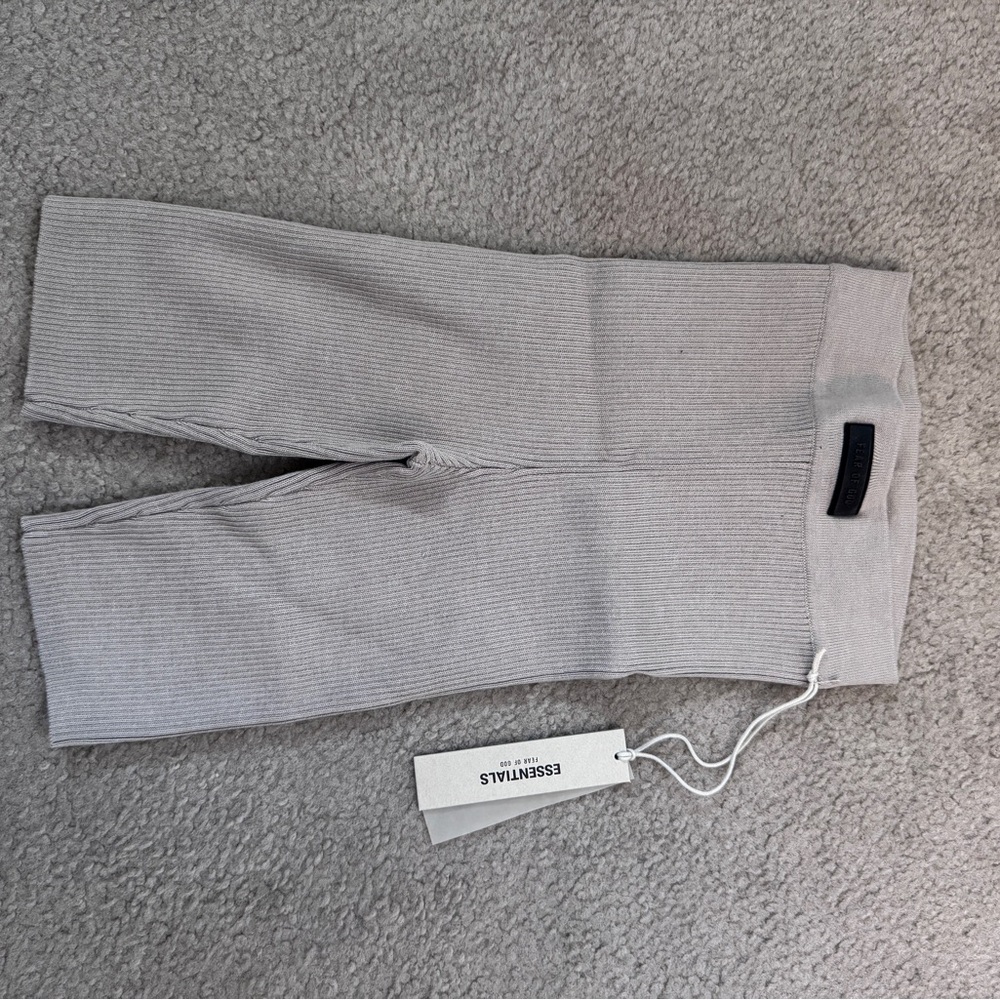 Fear of God Essentials Light Gray Ribbed Pants